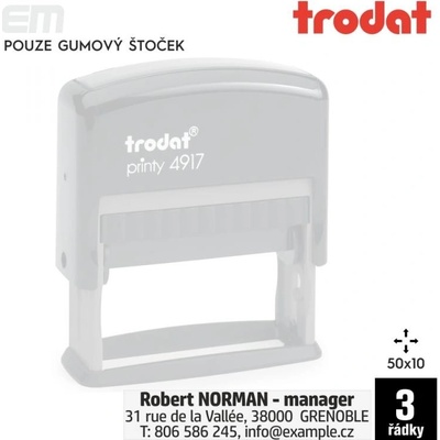 Trodat 4917 [ 50 x 10 mm pouze gumový štoček – Zboží Živě