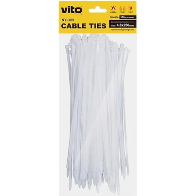 VITO Кабелни превръзки 4.8/250 бели - vito (7100350)