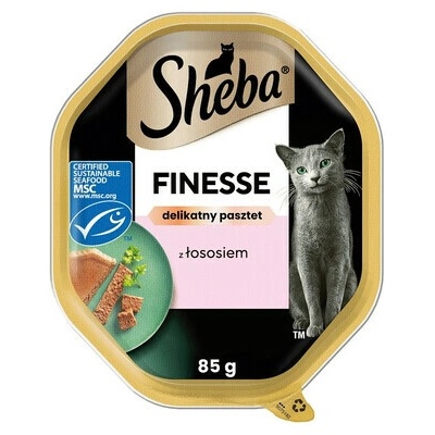 SHEBA Finesse kompletné krmivo pre dospelé mačky s lososom v pene 85 g