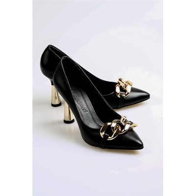 Moda Trend Дамски обувки с декоративен елемент - Черни #369546 (369546_Черно)