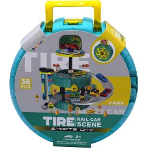 B-MAX Игрален комплект паркинг b-max - Спортни коли, 38 части, асортимент (9253515)