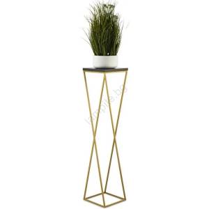 HowHomely Стойка за цветя LOFT 100x24 см златист/черен (DD0323)