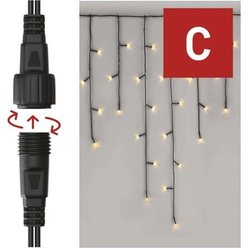EMOS Lighting Štandard LED spojovacia vianočná reťaz cencúle 2,5 m vonkajšia teplá biela