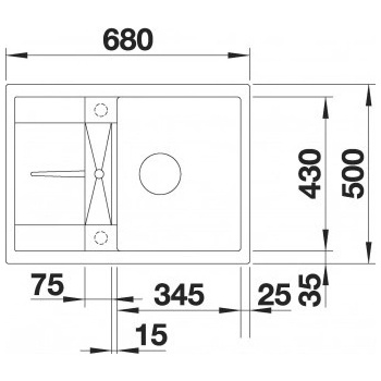 BLANCO Metra 45 S Compact čierná