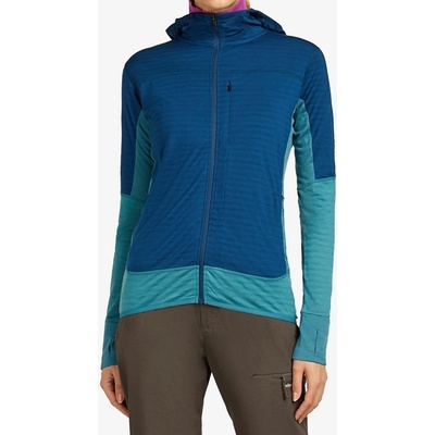 Icebreaker Merino Blend 300 RealFleece Descender LS Zip Hoodie topaz/atlantis/cb