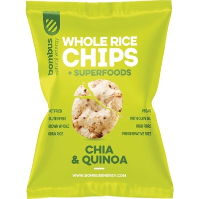 Bombus Whole Rice Chips ryžové chipsy Chia & Quinoa 60 g