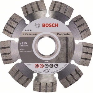 Bosch Диамантен режещ диск BOSCH Best for Concrete 115 x 22, 23 x 2, 2 x 12 мм 2608602651 (2608602651)