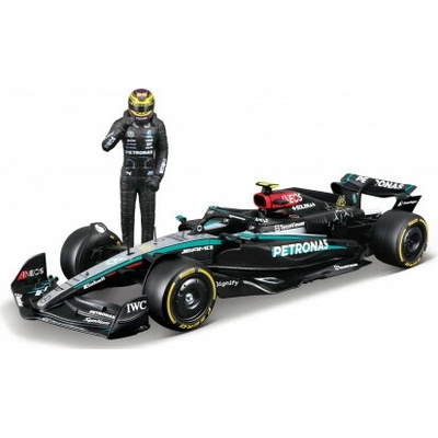 Bburago Bburago - RACE F1 s figúrkou jazdca Mercedes-AMG Petronas W15 (2024) 44 Lewis Hamilton 1:24
