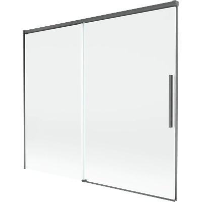Mexen Rox вана параван, 2-крилен плъзгащ се 180 x 150 cm, прозрачен, четкано оръжие сив - 8C9-180-001-66-00 (8C9-180-001-66-00)