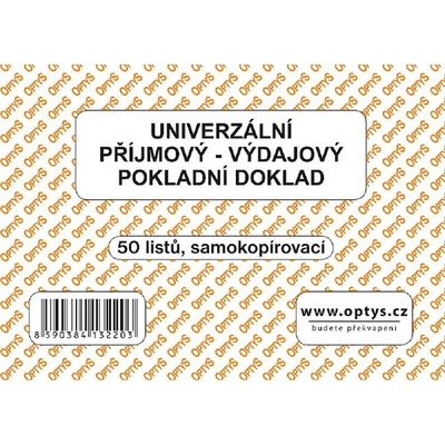 Optys 1322 Univerzální pokladní doklad A6 50 listů samopropisovací