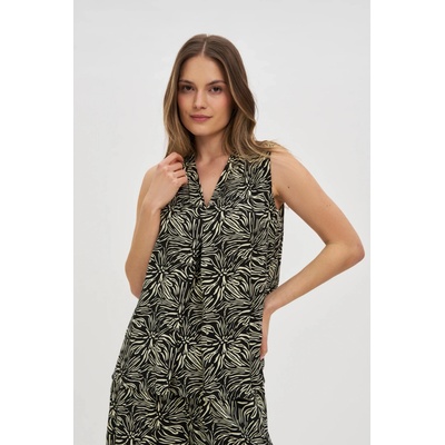 Moodo Черно-бяла блуза без ръкави Moodo | Cheren | ЖЕНИ | XS