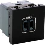 Legrand Розетка 2хUSB за зареждане тип C 3A 15W 2 мод. цвят Черен Mosaic - 079190L (079190L)