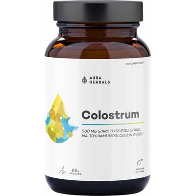 Aura Herbals Colostrum 500 mg 66 g Kyselá citronová příchuť