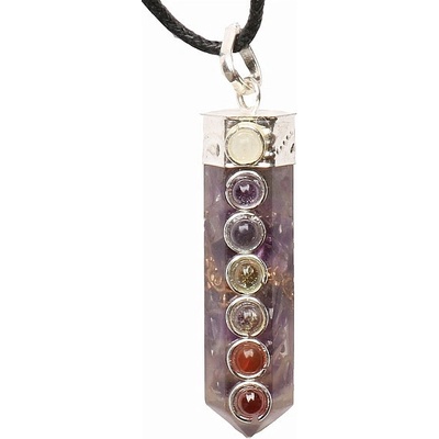 Nefertitis Orgonit čakrový přívěsek krystal s ametystem NF4689