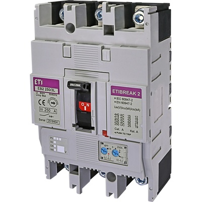CB Elektro Istič kompaktný 3-pólový 250A 25kA Nastaviteľný Rada:EB2 (ETI)