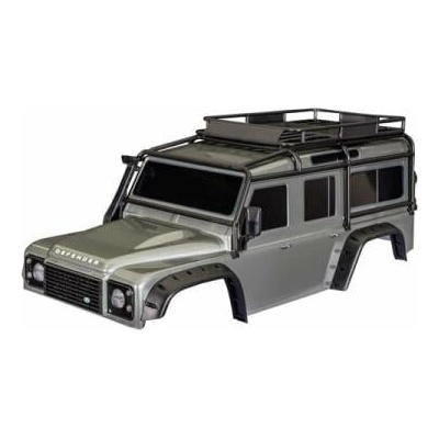 Traxxas TRX-4 Land Rover Defender strieborná karoséria bez zrkadla