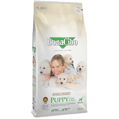 BonaCibo Lamb & Rice Puppy - Пълноценна храна за подрастващи кученца с агнешко и ориз 15 кг