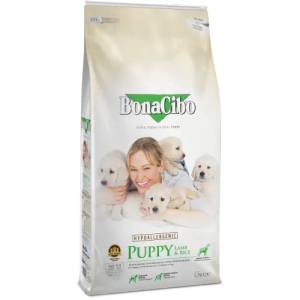 BonaCibo Lamb & Rice Puppy - Пълноценна храна за подрастващи кученца с агнешко и ориз 15 кг