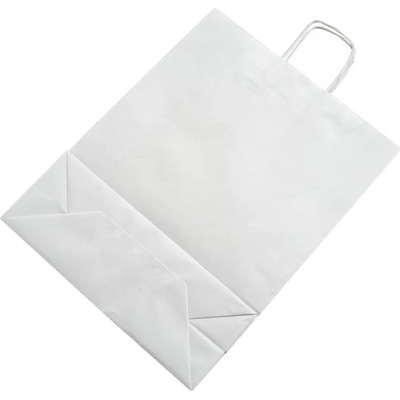 Papírová taška 320x120x410 mm bílá / 25 kusů / kroucené ucho