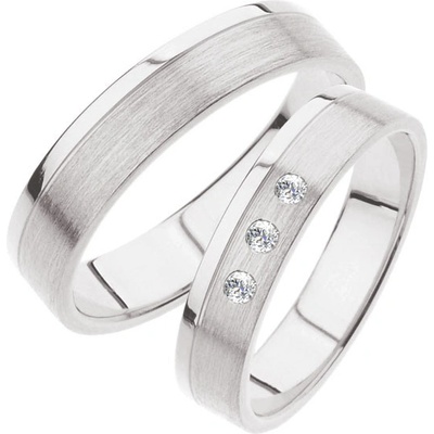 Snubní prsteny z bílého zlata SP-243B