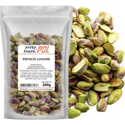 Kol-pol Loupané pistácie syrové nesolené celé 200 g
