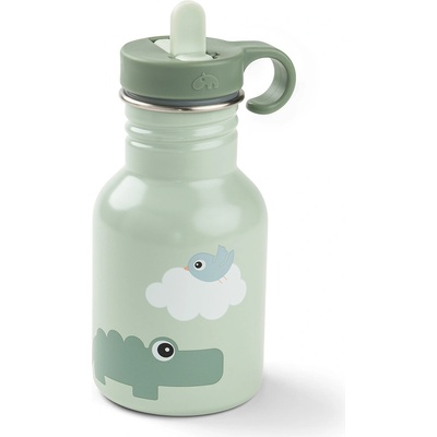 Done By Deer Dětská nerezová láhev Tiny Farm 350 ml zelená