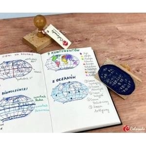 Colorado Stamp map of the world - continents and oceans