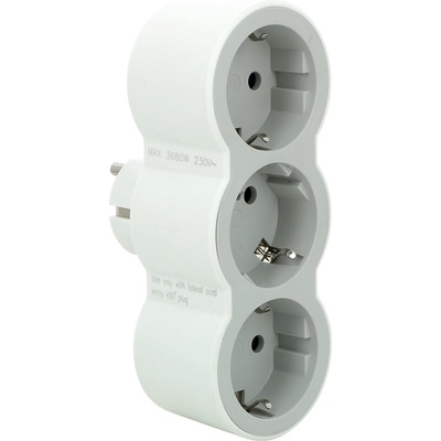 Legrand 694518 разпределителна кутия с 3 гнезда Schuko, бяло-сива, със защитна решетка