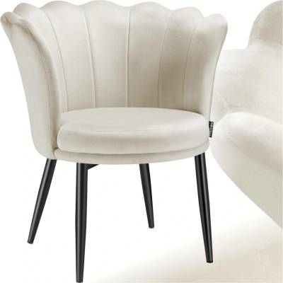 tectake 405917 stella silné polstrování 67x64x76cm sametově krémová / černá