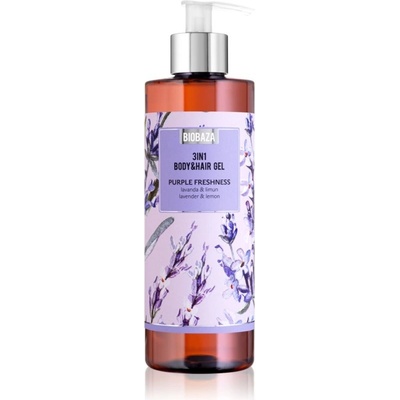 BIOBAZA 3in1 Body&Hair gél Purple Freshness šampón kondicionér a sprchový gél 3 v 1 400 ml