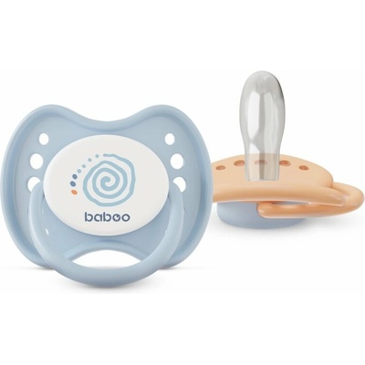 Baboo Soothers silikon Symmetrical with Case cumlík Blue Haze 2 ks