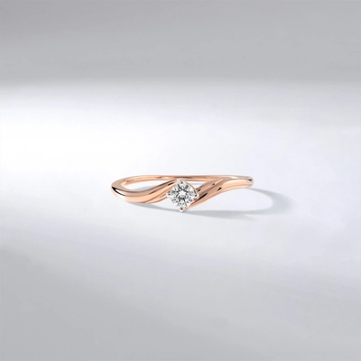 Lillian Vassago Zásnubní Prsten s diamantem růžové zlato LLV59 DR085R