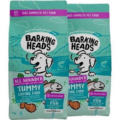 Barking Heads All Hounder Tummy Loving Care Fish 2 x 12 kg