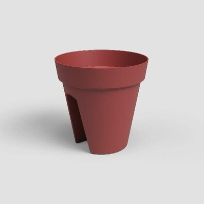 Artevasi Květináč CAPRI na zábradlí 30cm plast červená DARK RED