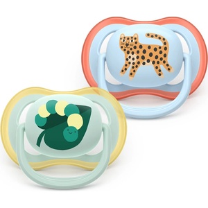 Philips Залъгалки Philips Avent Ultra Air 0-6м леопард и гъсеница, сини (Ultra Air)