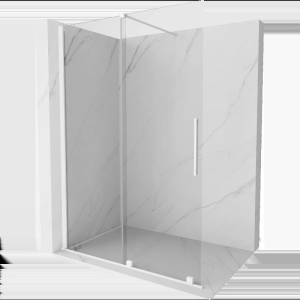 Mexen Velar Плъзгаща душ-преграда Walk-in 140 x 200 см, прозрачна 8 мм, бяла (871-140-000-03-20)