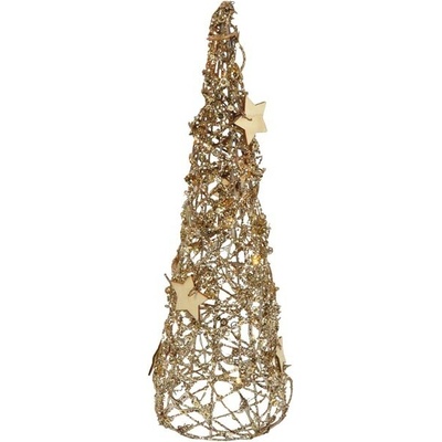 MFP 8885935 Stromeček kužel ratan zlatý vánoční 40cm R3832