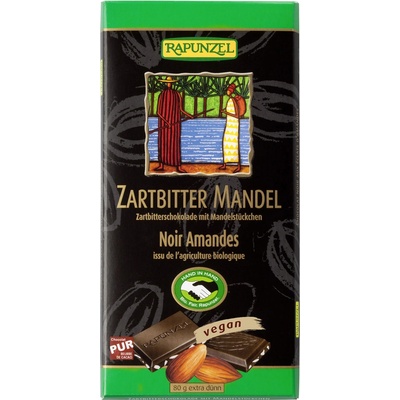 Rapunzel Bio čokoláda hořká s mandlemi 80 g