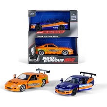 Jada Autíčka Nissan Silvia S15 2001 a Toyota Supra 1995 Fast & Furious Twin Packkovová s otevíratelnými dveřmi délka 19 cm 1:32