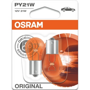 OSRAM Автомобилна крушка Osram 7507, 21W, 280lm, PY21W, BAU15s, халогенна, 2 броя в опаковка (7507)