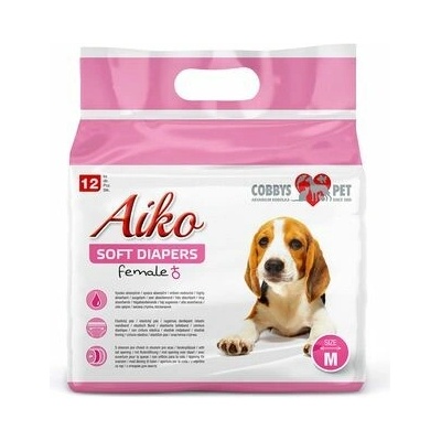 Cobbys Pet Aiko Soft Diapers M 32-48 cm 12 ks