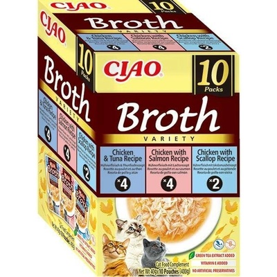 Inaba Ciao Broth kuře a ryba multipack 10x 40 g