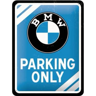NOSTALGIC ART parkovacia ceduľa BMW blue