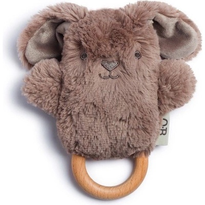 OB Designs Plyšové chrastítko králíček Earth Taupe