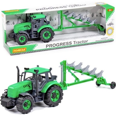 Polesie Traktor Progress s pluhem zelený