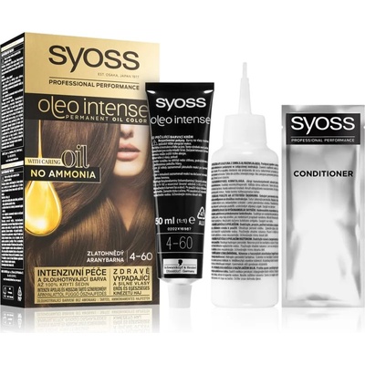 Syoss Oleo Intense перманентната боя за коса с олио цвят 4-60 Gold Brown