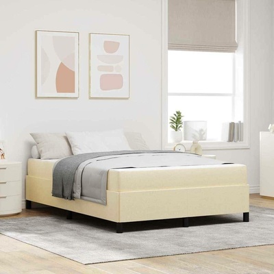 Postel s boxspringem Krémová 140 x 200 cm textil