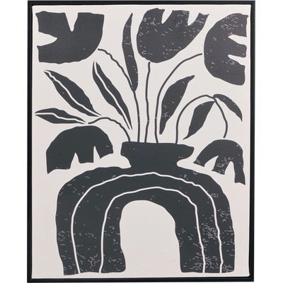 Giftdecor Obraz v černém rámu EMBER, 40 x 50 cm, rostlinný motív černá