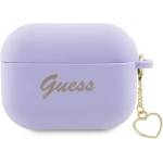Guess AirPods Pro 2 калъф лилав силикон Charm Heart Collection (GUAP2LSCHSU)