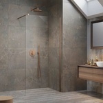Radaway Modo New II душ кабина с вграден душ, матирана медно-прозрачна, 65 см, закалено стъкло 8 мм (389065-93-01)